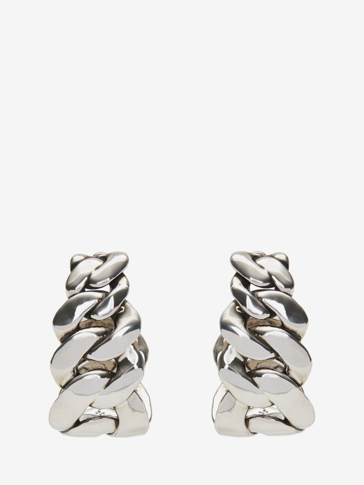 Antique Silver Fashion Alexander McQueen Women's Chain Earrings