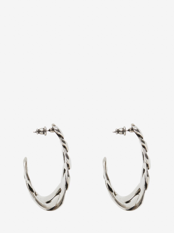 Antique Silver Fashion Alexander McQueen Women's Chain Earrings