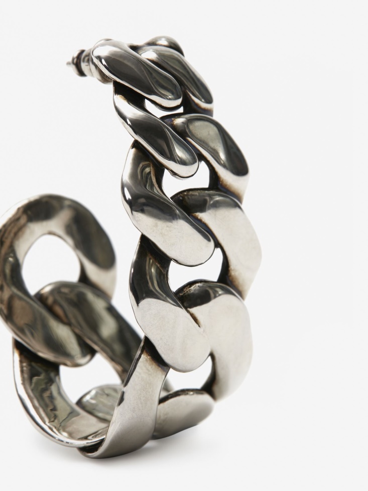 Antique Silver Fashion Alexander McQueen Women's Chain Earrings