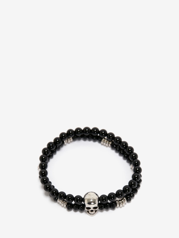 Fashion Alexander McQueen Black Men's Mini Bead Bracelet