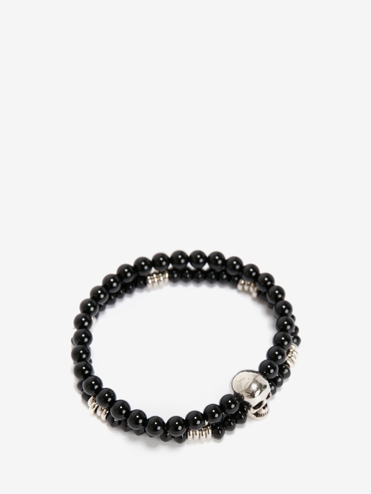 Fashion Alexander McQueen Black Men's Mini Bead Bracelet