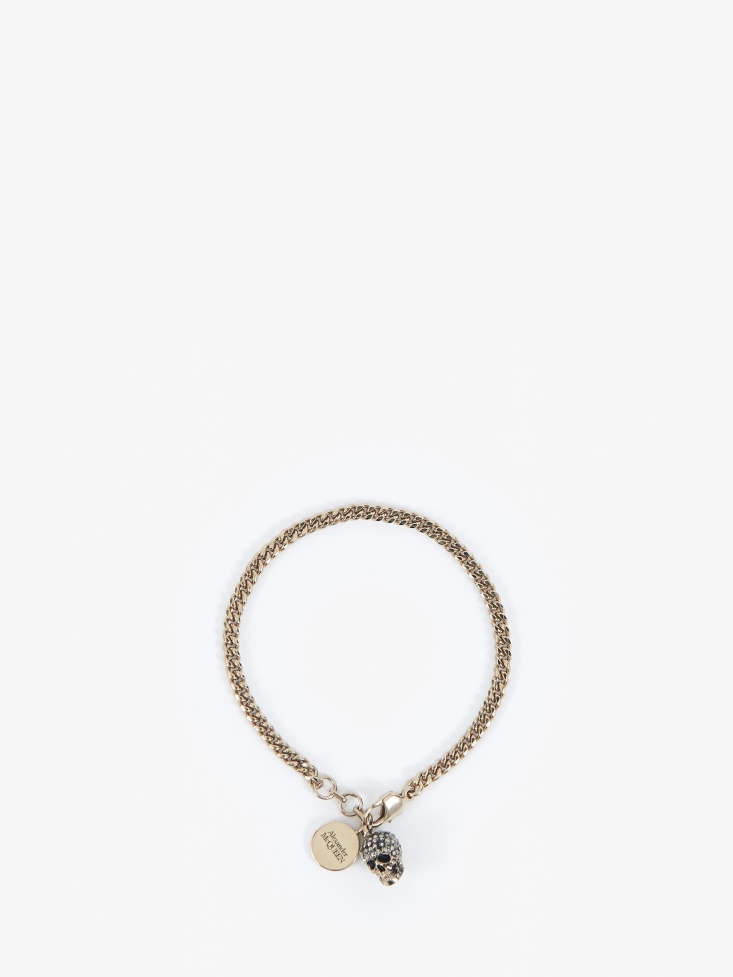 Fashion Alexander McQueen Women's Pave Skull Bracelet Gold