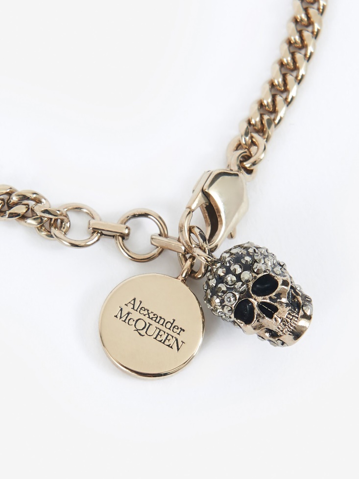 Fashion Alexander McQueen Women's Pave Skull Bracelet Gold