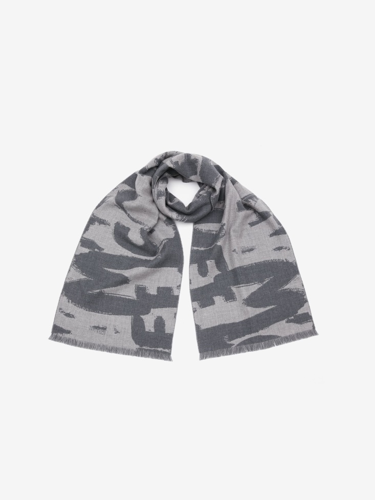 Men's in Graffiti Scarf Fashion Alexander McQueen Graphite