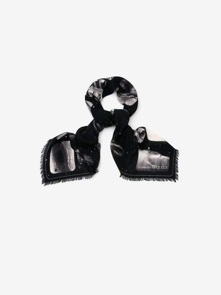 Fashion Alexander McQueen Women's Celestial Sky Shawl Black/Ivory