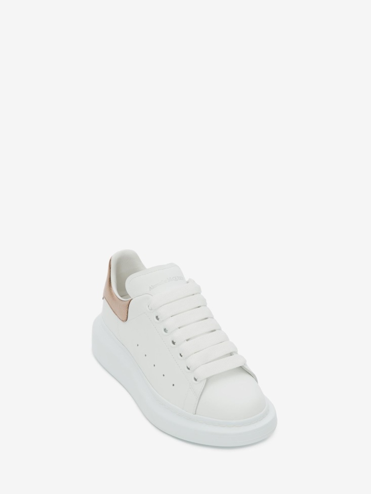 White/Rose Gold Women's Oversized Sneaker Fashion Alexander McQueen