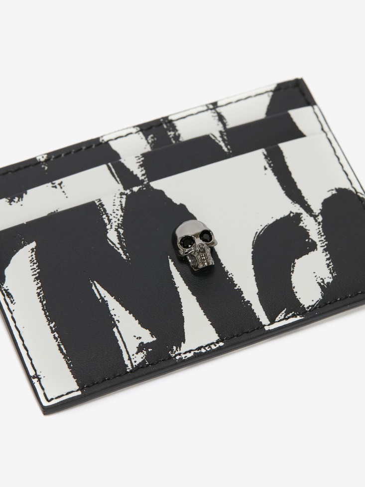 Black/White Fashion Alexander McQueen Women's in Graffiti Card Holder