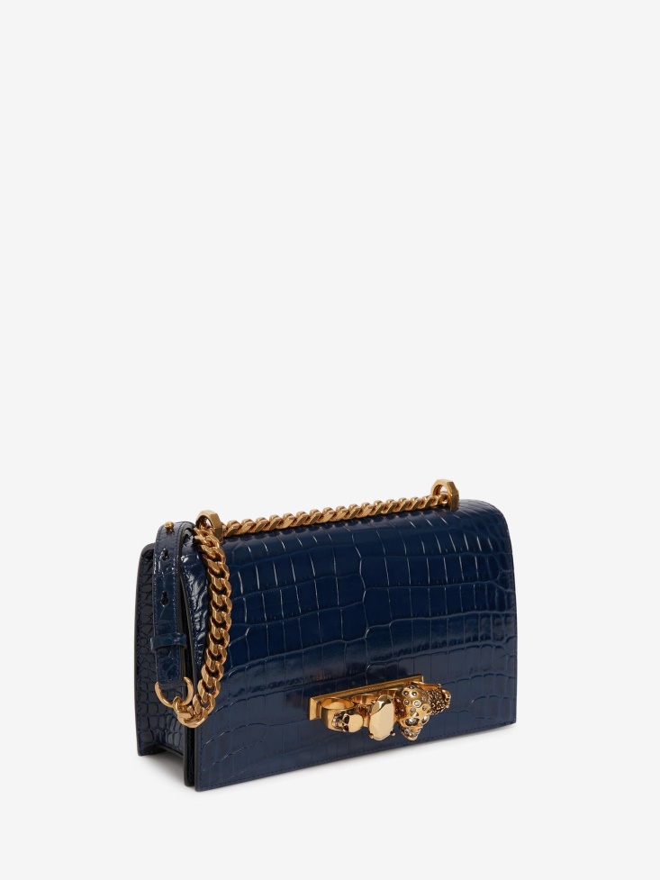 Fashion Alexander McQueen Women's Jewelled Satchel Navy
