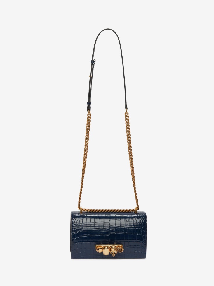 Fashion Alexander McQueen Women's Jewelled Satchel Navy