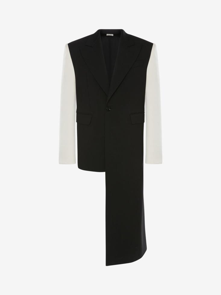 Black Fashion Alexander McQueen Men's Asymmetric Tailored Jacket