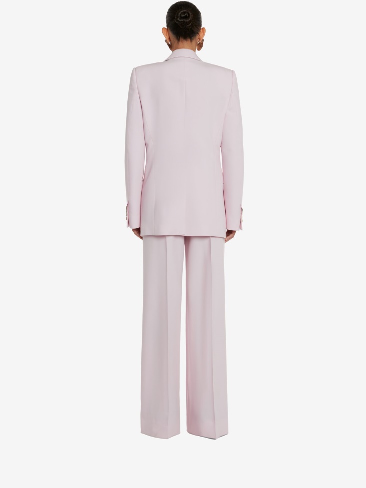 Women's Wool Wide Leg Trousers Porcelain Fashion Alexander McQueen