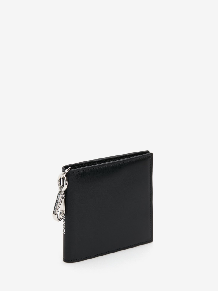 Black Men's Leather Card Holder Fashion Alexander McQueen