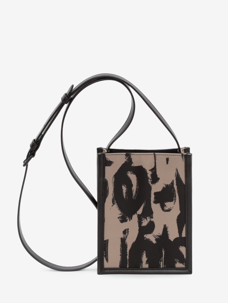 Men's in Graffiti Edge Mini Crossbody Bag Black/Beige Fashion Alexander McQueen