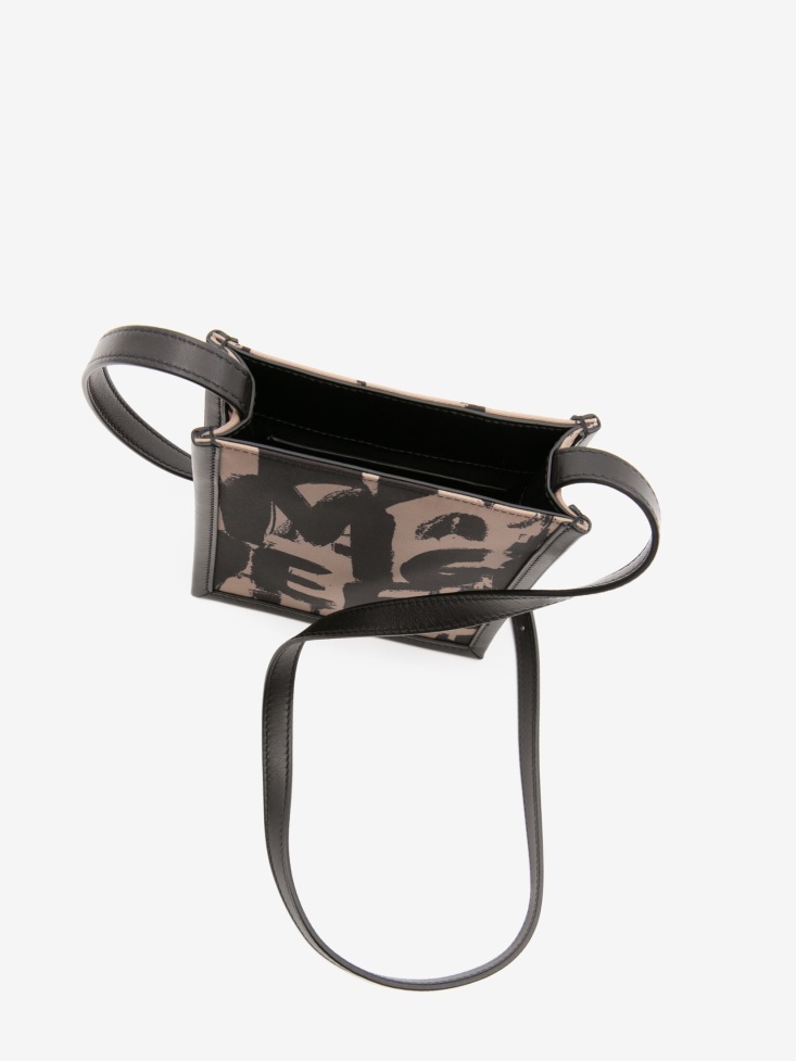 Men's in Graffiti Edge Mini Crossbody Bag Black/Beige Fashion Alexander McQueen