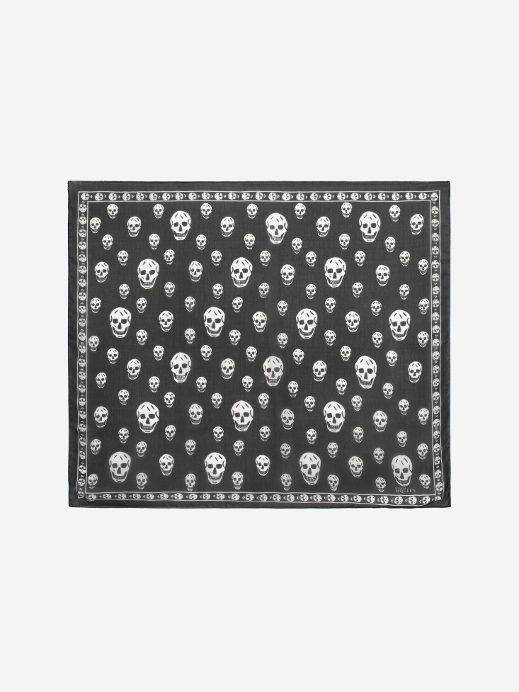 Fashion Alexander McQueen Black Women's Classic Silk Skull Scarf