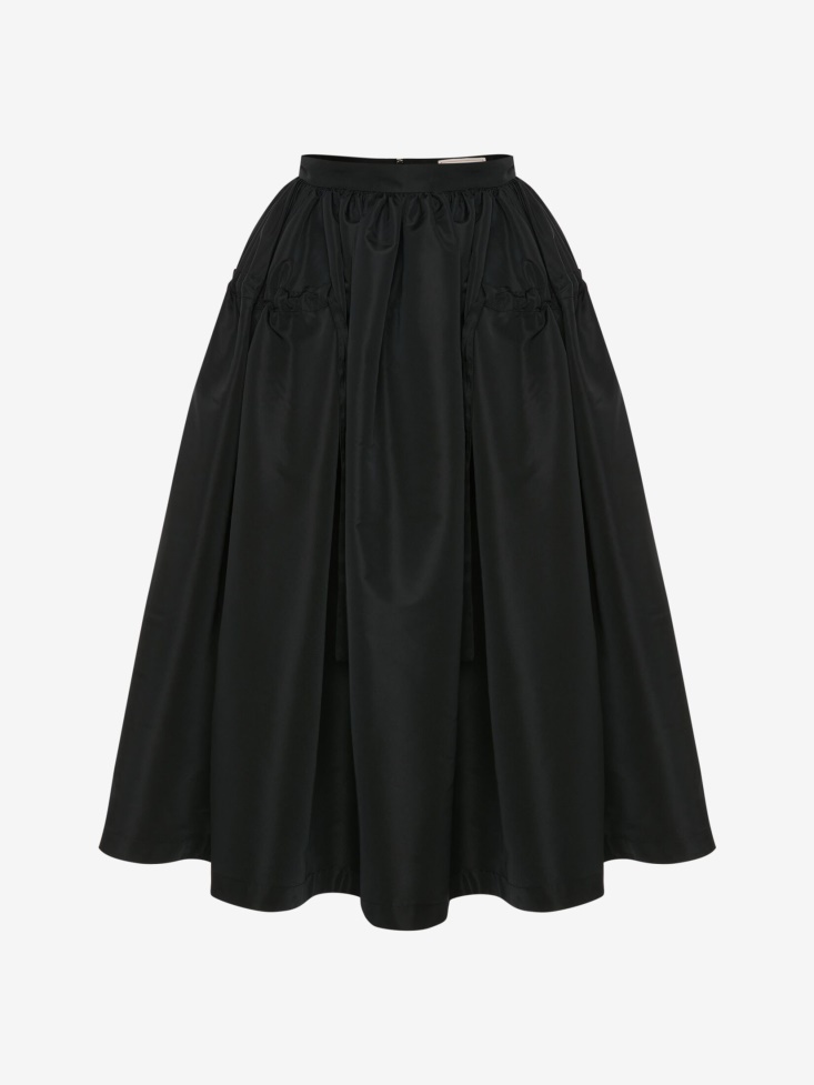 Black Fashion Alexander McQueen Women's Gathered Midi Skirt
