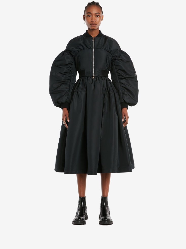 Black Fashion Alexander McQueen Women's Gathered Midi Skirt