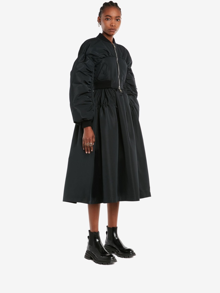Black Fashion Alexander McQueen Women's Gathered Midi Skirt