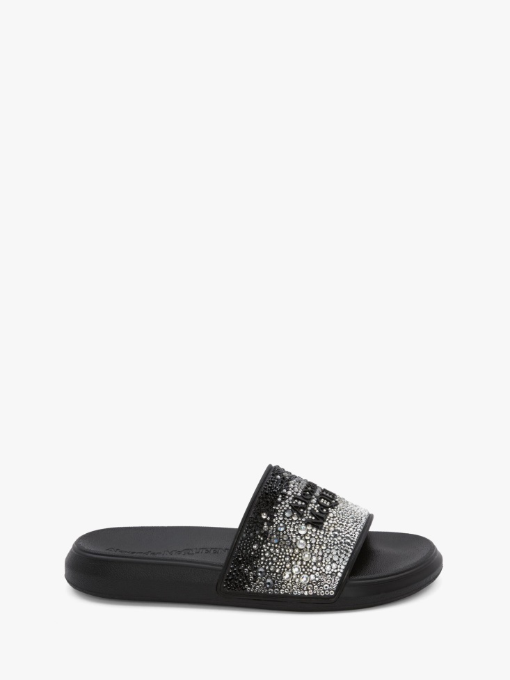 Fashion Alexander McQueen Women's Pool Slide Black