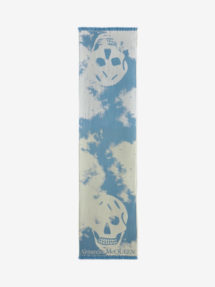 Blue/Yellow Fashion Alexander McQueen Women's Daybreak Skull Scarf