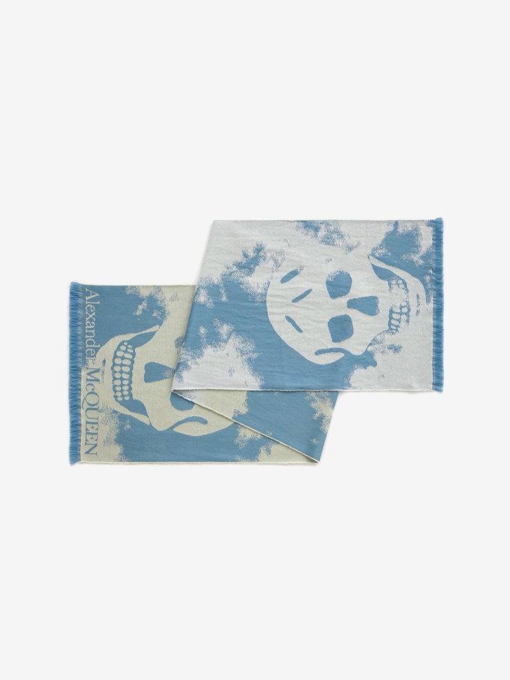 Blue/Yellow Fashion Alexander McQueen Women's Daybreak Skull Scarf