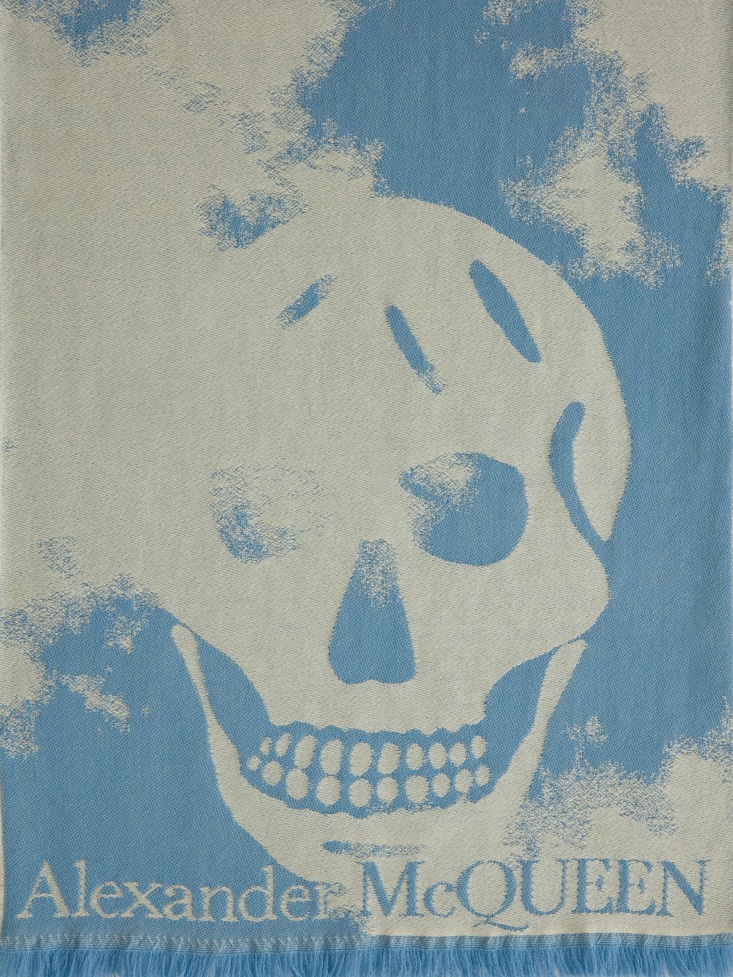 Blue/Yellow Fashion Alexander McQueen Women's Daybreak Skull Scarf