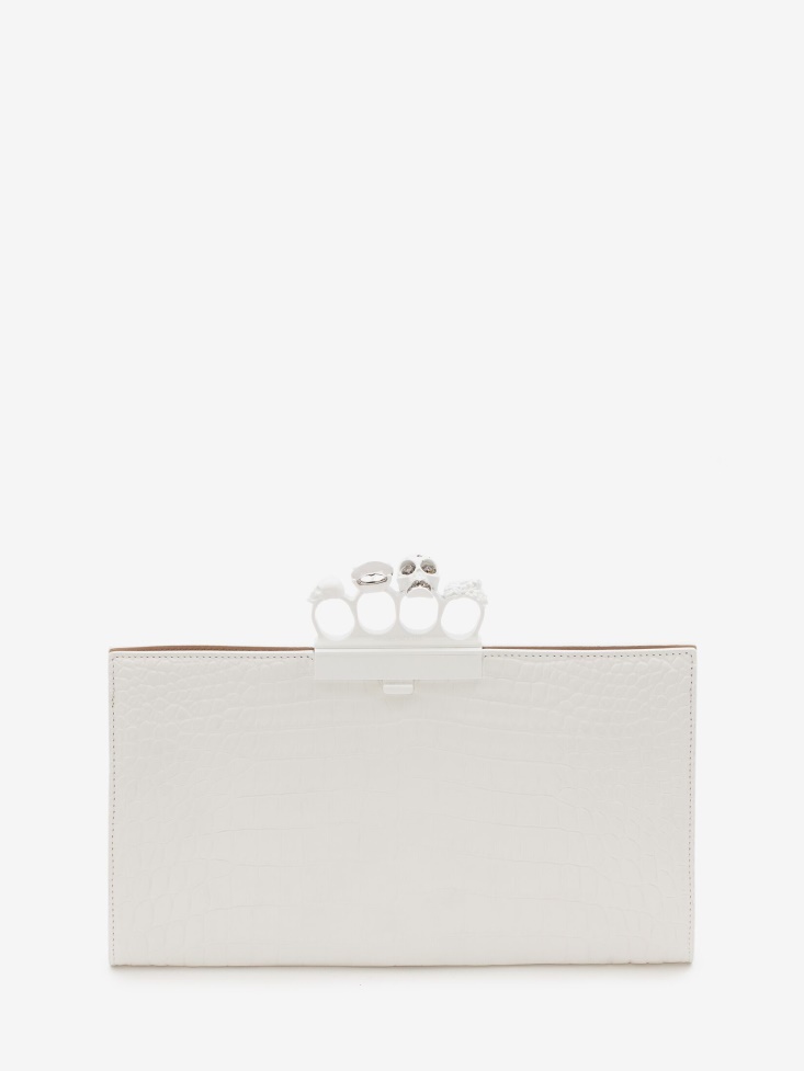 Women's Jewelled Flat Pouch White Fashion Alexander McQueen