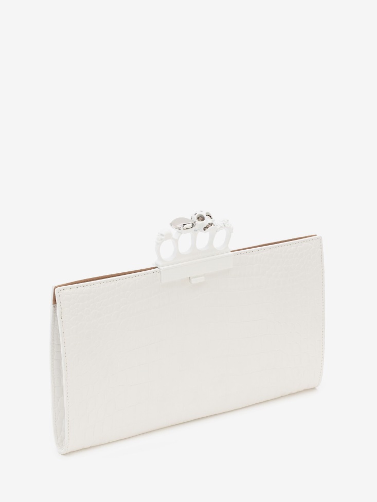 Women's Jewelled Flat Pouch White Fashion Alexander McQueen