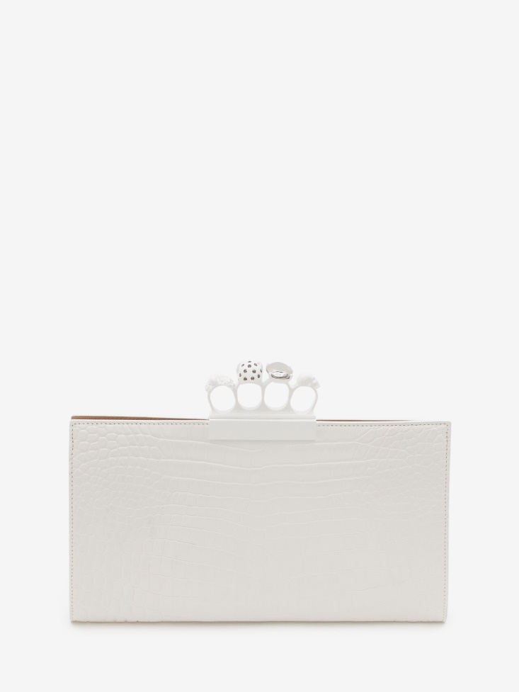Women's Jewelled Flat Pouch White Fashion Alexander McQueen