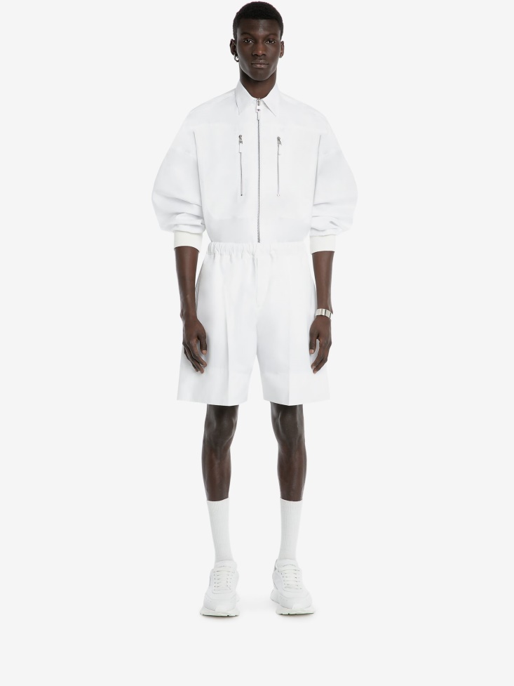 Men's Wide Leg Shorts Fashion Alexander McQueen White