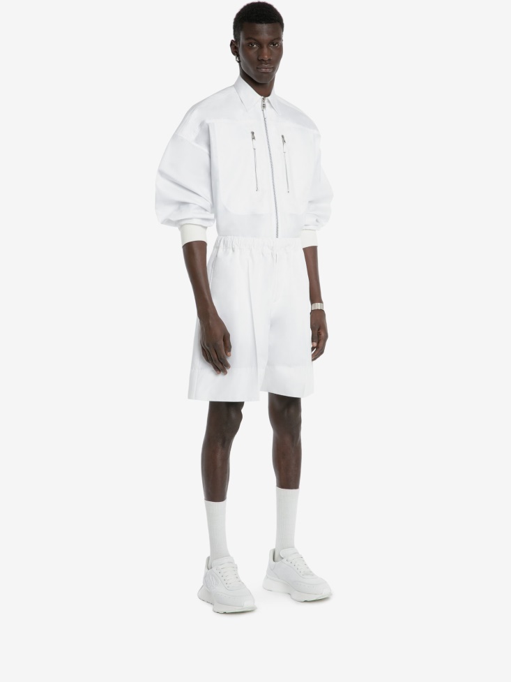 Men's Wide Leg Shorts Fashion Alexander McQueen White