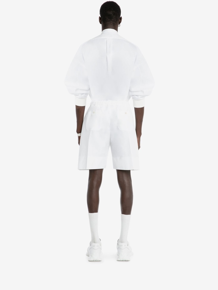 Men's Wide Leg Shorts Fashion Alexander McQueen White