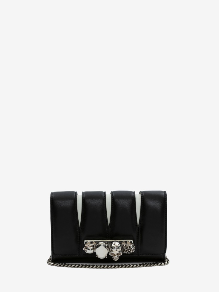 Fashion Alexander McQueen Black/Ivory Women's The Slash Clutch