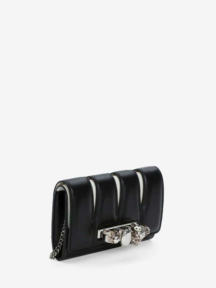Fashion Alexander McQueen Black/Ivory Women's The Slash Clutch