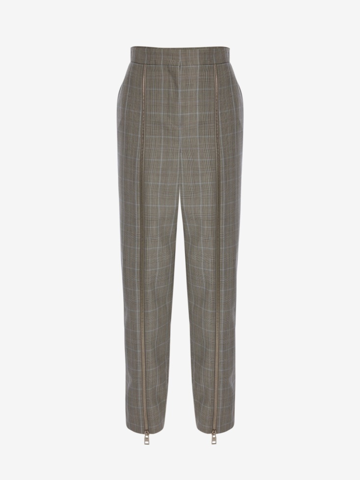 Women's Prince Of Wales Zip Trouser Fashion Alexander McQueen Black/Ivory