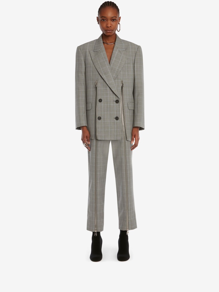 Women's Prince Of Wales Zip Trouser Fashion Alexander McQueen Black/Ivory