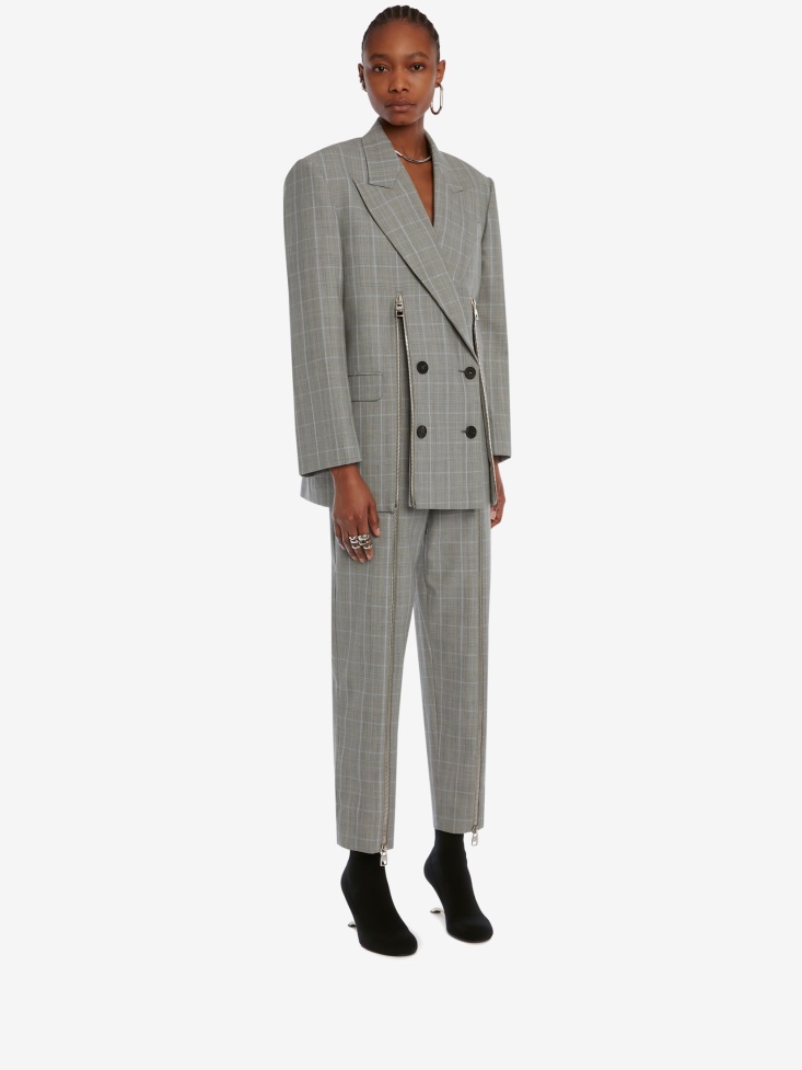 Women's Prince Of Wales Zip Trouser Fashion Alexander McQueen Black/Ivory