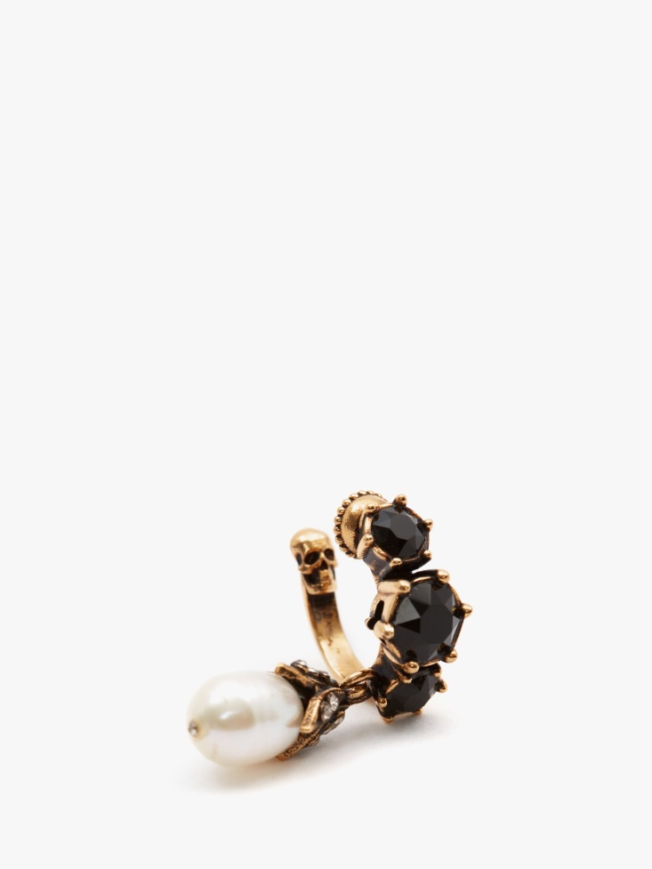 Women's Jewelled Mini Ear Cuff Fashion Alexander McQueen Antique Gold