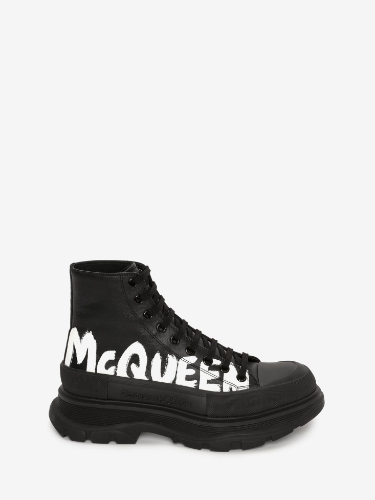 Black/White Fashion Alexander McQueen Men's Tread Slick Boot