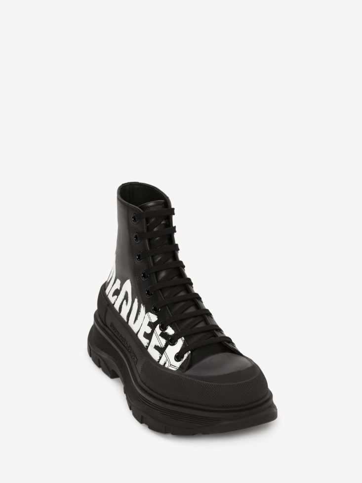 Black/White Fashion Alexander McQueen Men's Tread Slick Boot