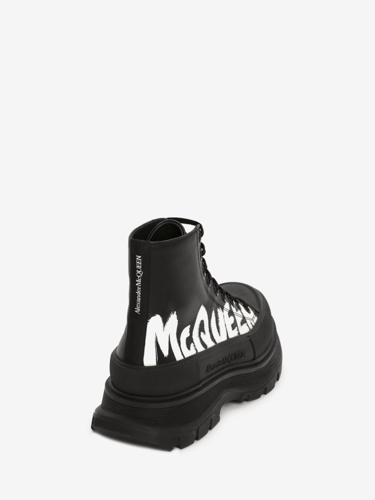 Black/White Fashion Alexander McQueen Men's Tread Slick Boot