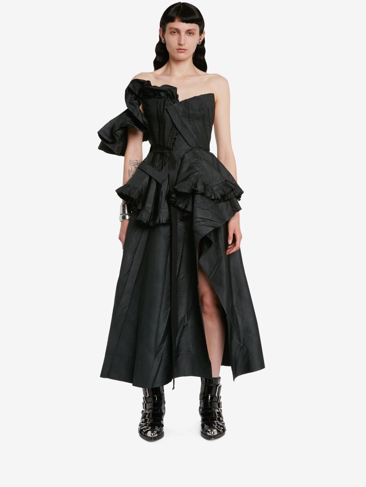 Fashion Alexander McQueen Women's Deconstructed Corset Dress Black