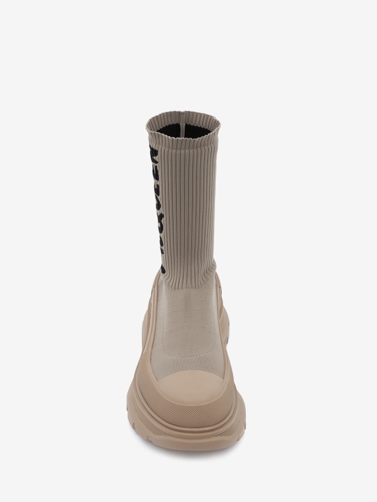 Beige Men's in Graffiti Knit Tread Slick Boot Fashion Alexander McQueen