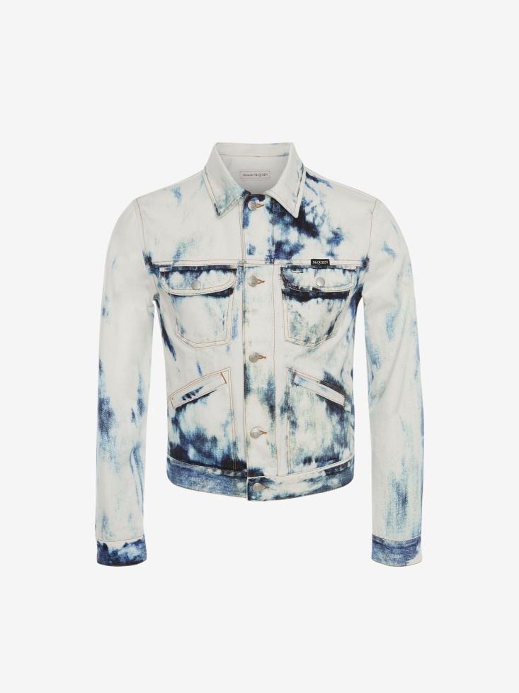 Fashion Alexander McQueen Men's Blue Sky Denim Jacket