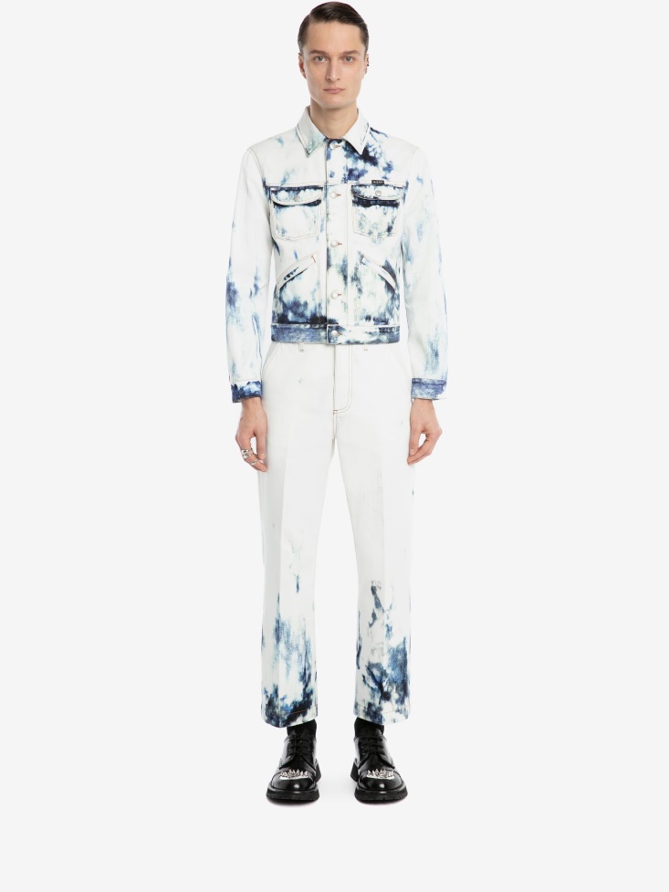 Fashion Alexander McQueen Men's Blue Sky Denim Jacket