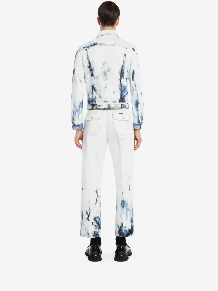 Fashion Alexander McQueen Men's Blue Sky Denim Jacket