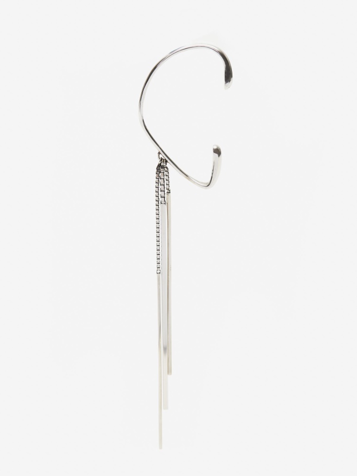 Fashion Alexander McQueen Antique Silver Women's Drop Chain Ear Hook
