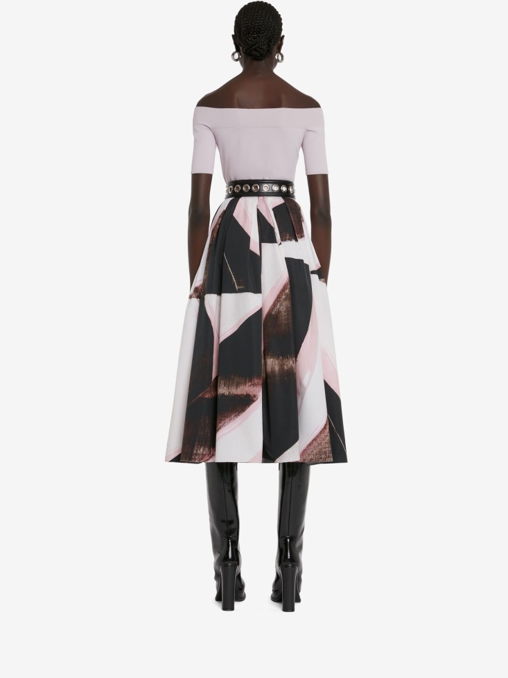 Women's Off-The-Shoulder Knit Top Porcelain Fashion Alexander McQueen