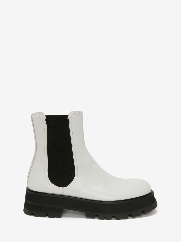 Ivory/Black Women's Rave Chelsea Boot Fashion Alexander McQueen