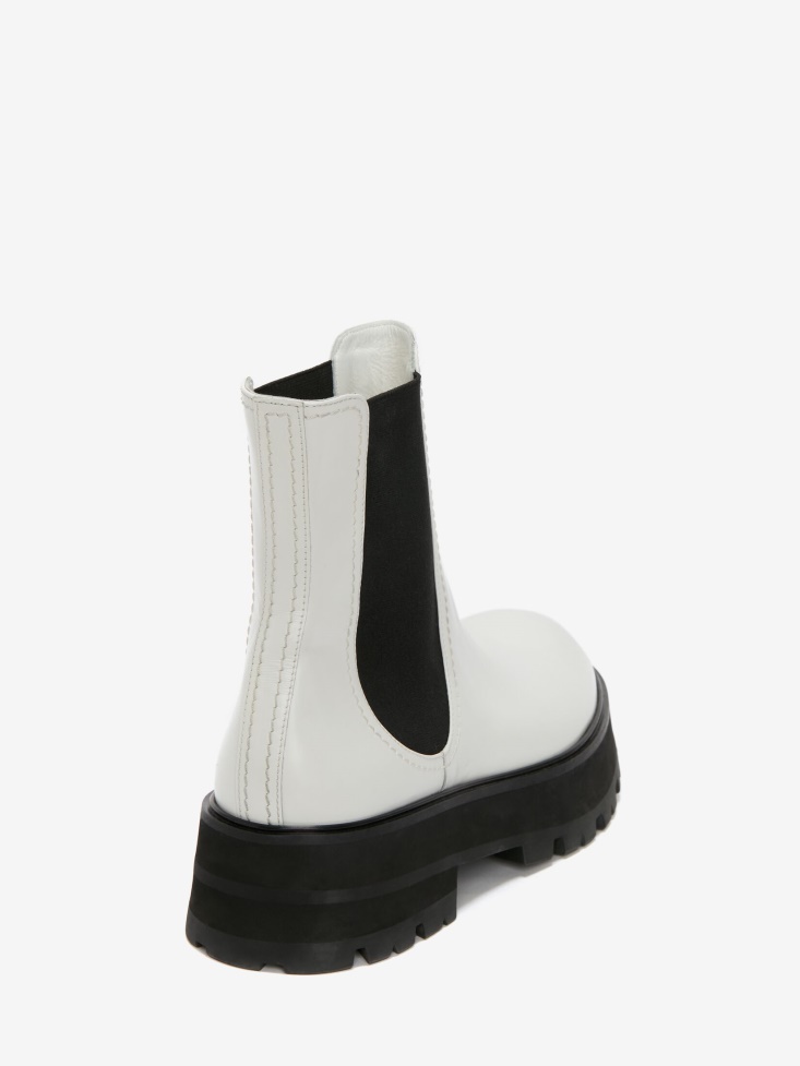 Ivory/Black Women's Rave Chelsea Boot Fashion Alexander McQueen